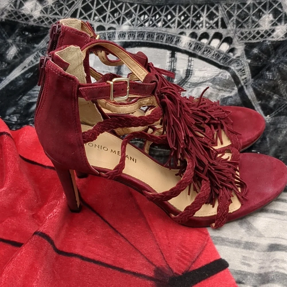 Antonio Melani leather fringe shoes
